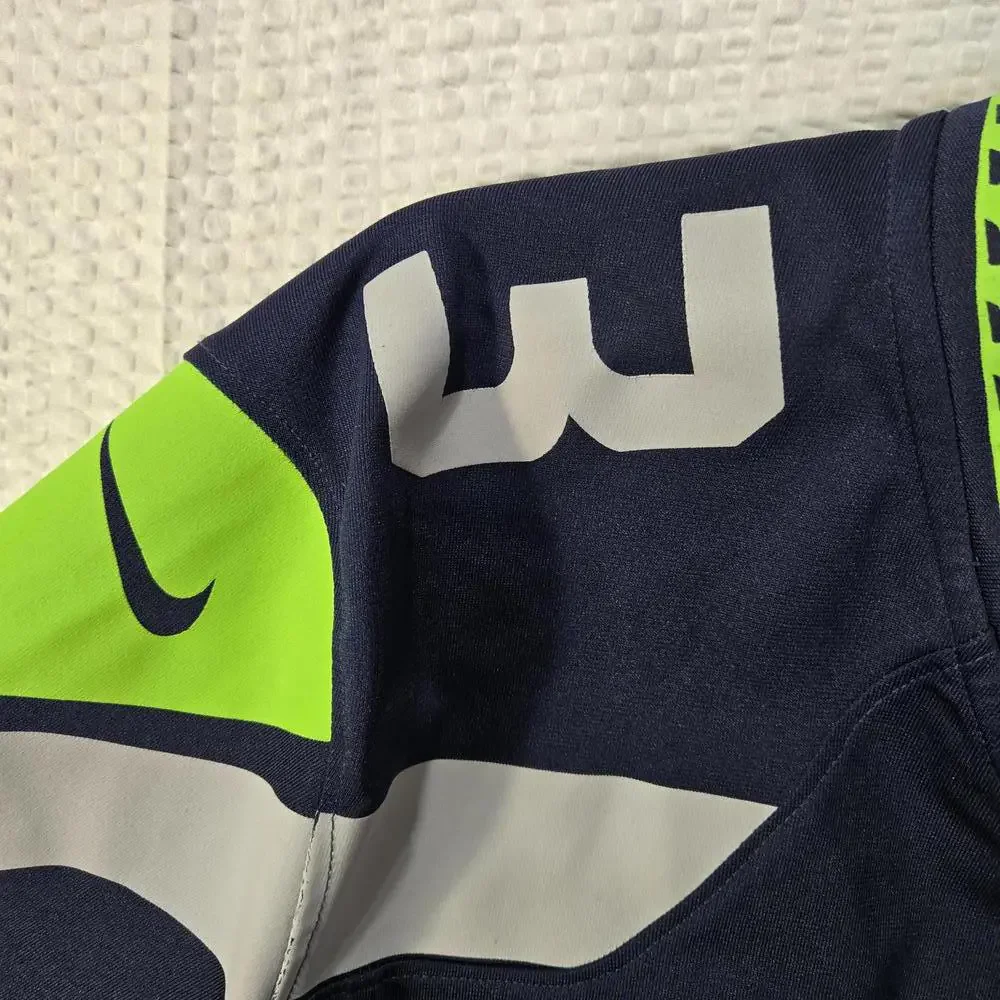 Russell Wilson Seahawks Jersey L Blue Nike On Field #3 Stitched Football - Picture 6 of 7